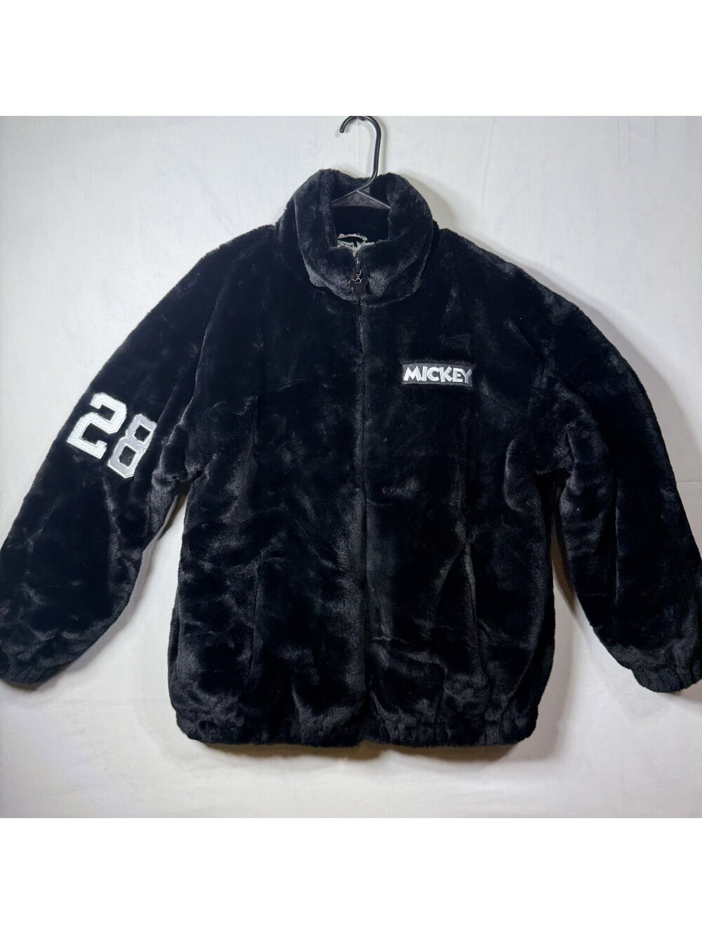Disney x Forever 21 Faux Fur Mickey Mouse Bomber Jacket Womens Plus 0X Black